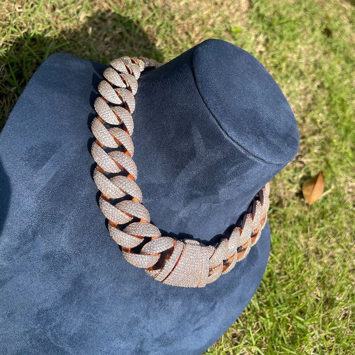 25mm Hip-Hop Moissanite Bubble Cuban Link Necklace