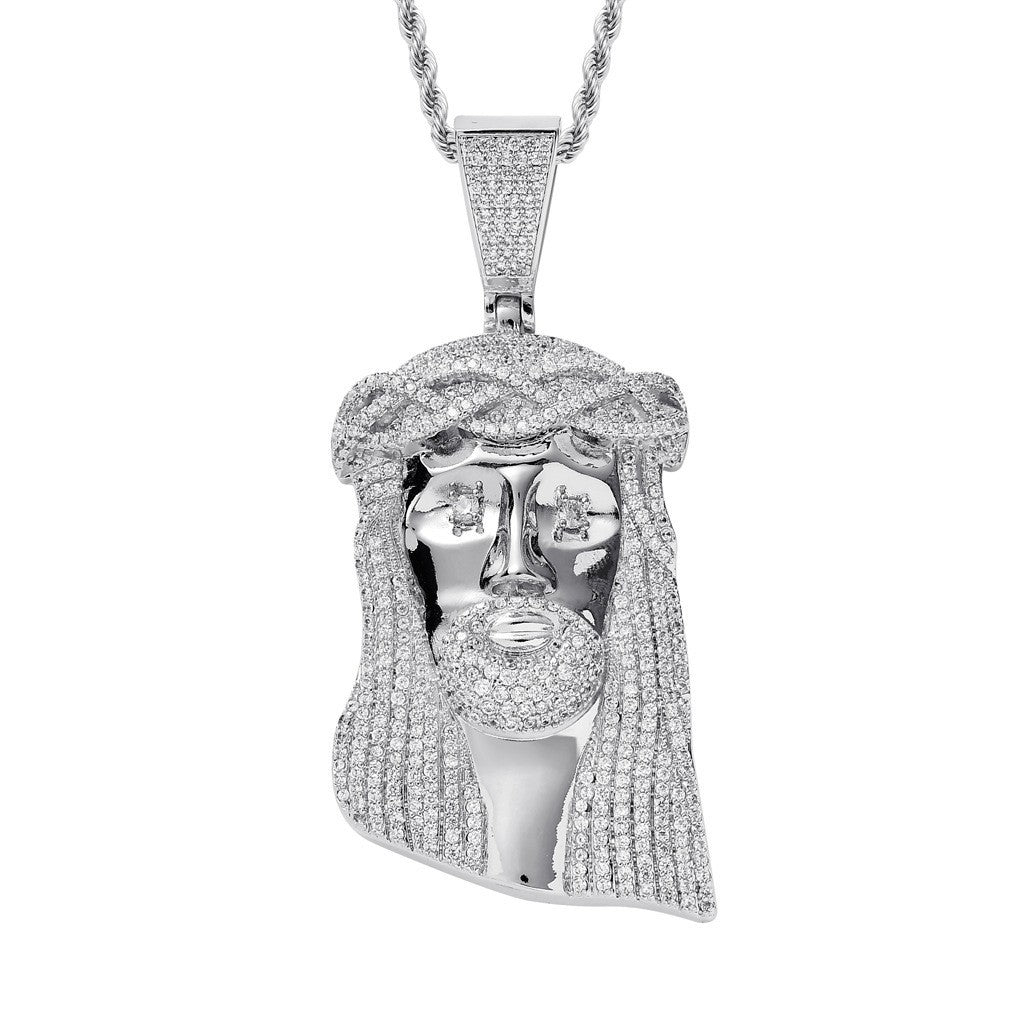 Moissanite Jesus Figure Pendant Set