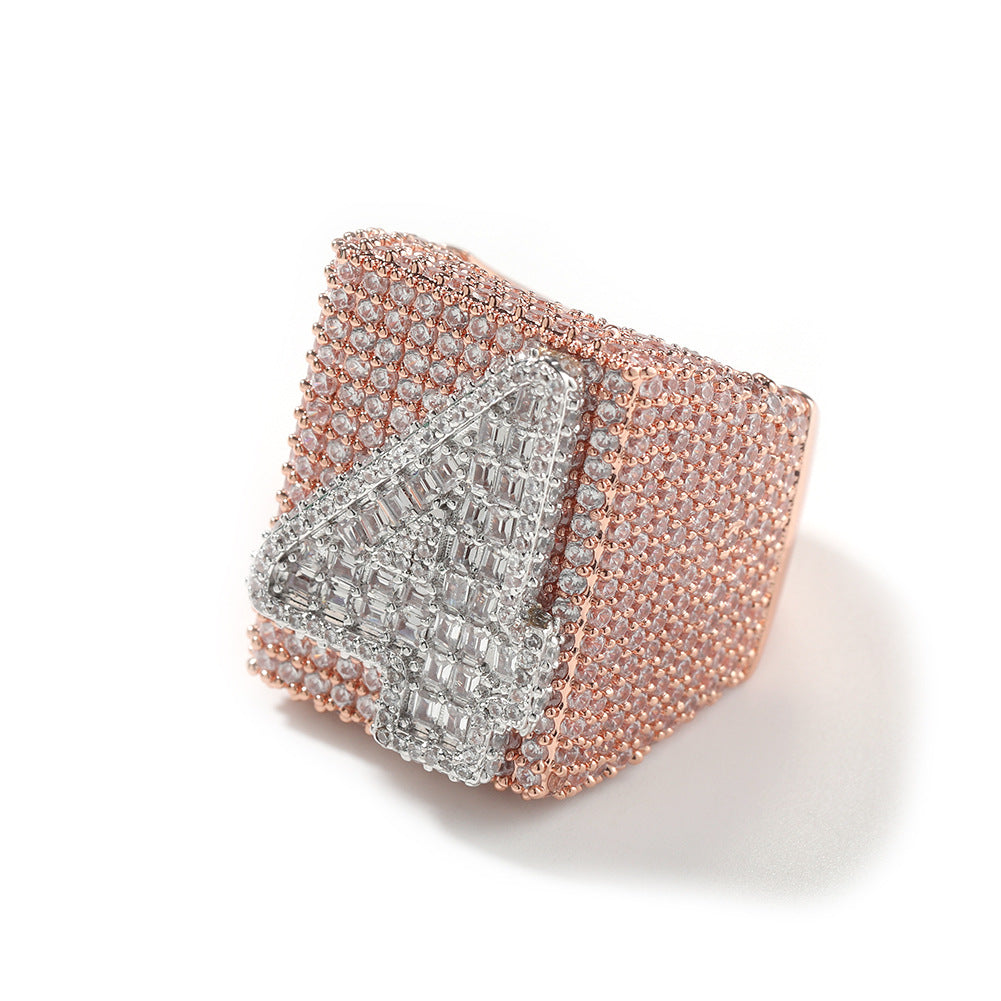 Two Tone Alphabet Digit Moissanite Custom Ring