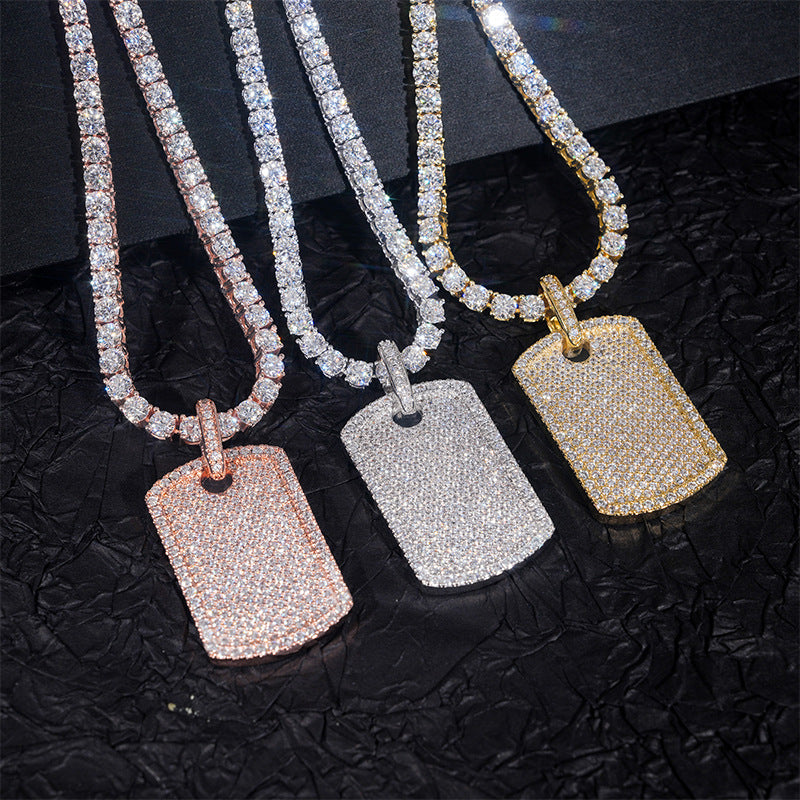 Moissanite Hip Hop Rectangular Pendant