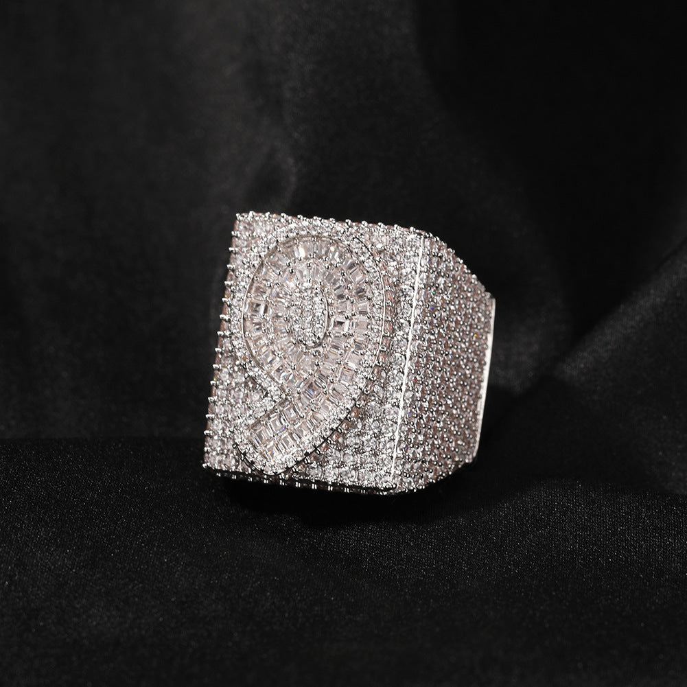 Two Tone Alphabet Digit Moissanite Custom Ring