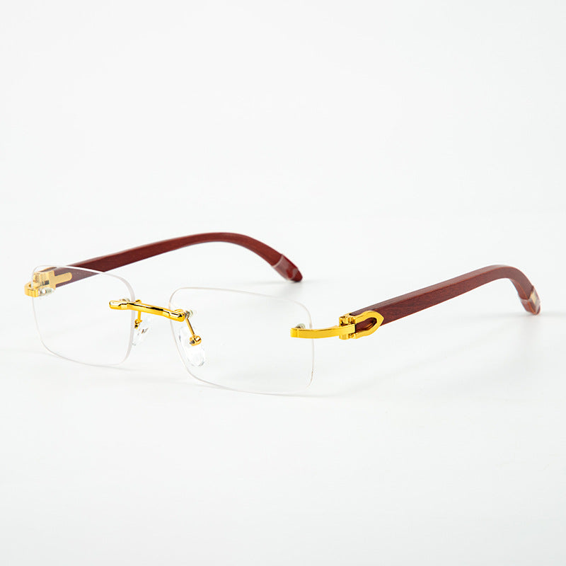 Fashion Frameless Wooden Temple Sunglasses