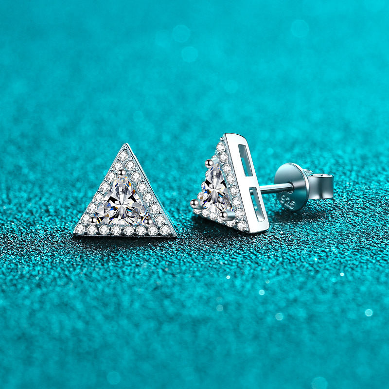 Moissanite Triangle Stud Earrings