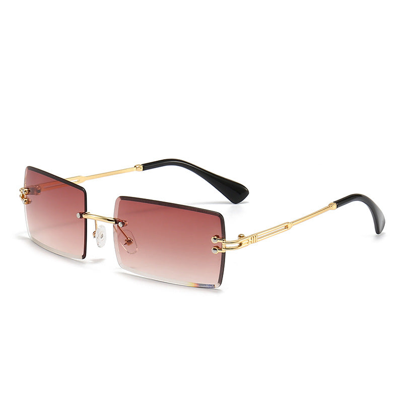 New Frameless Cutaway Square Sunglasses
