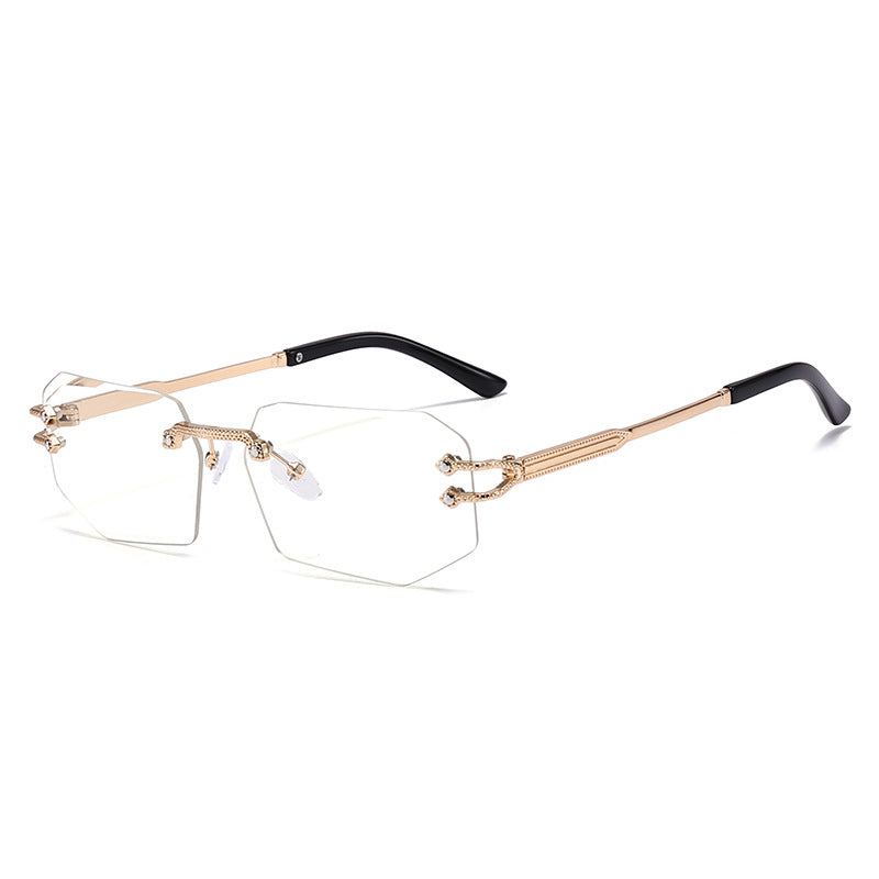 Polygonal Cut Frameless Sunglasses
