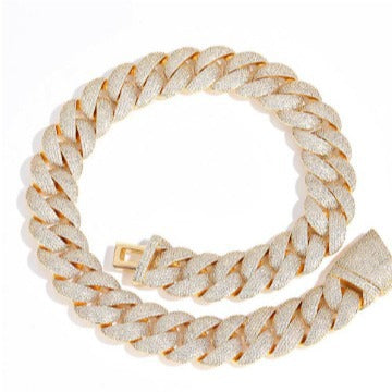 25mm Hip-Hop Moissanite Bubble Cuban Link Necklace