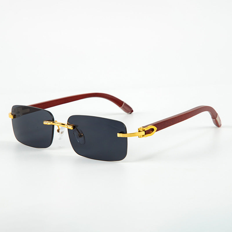 Fashion Frameless Wooden Temple Sunglasses