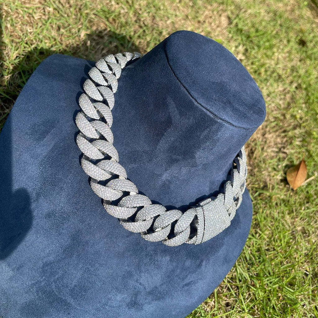 25mm Hip-Hop Moissanite Bubble Cuban Link Necklace