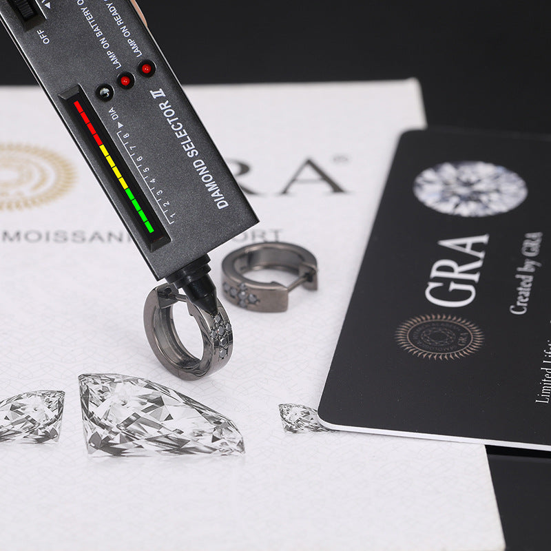 S925 Moissanite Hip Hop Black Cross Earrings