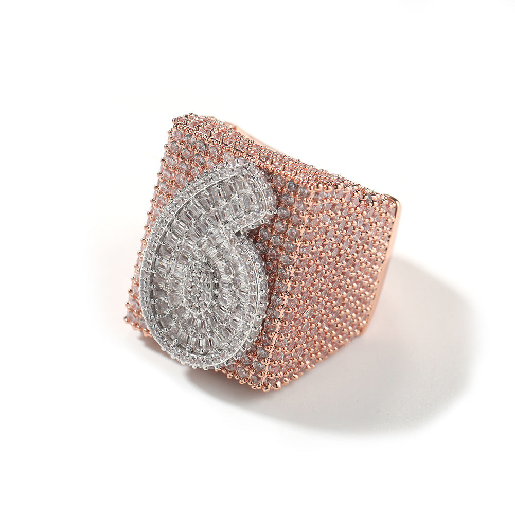 Two Tone Alphabet Digit Moissanite Custom Ring