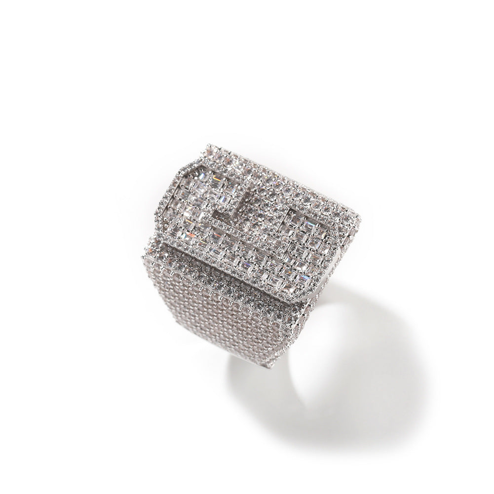 Two Tone Alphabet Digit Moissanite Custom Ring