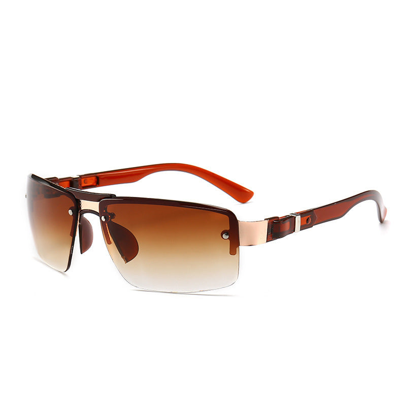 Sleek Half-Rim Sunglasses for Bold Style