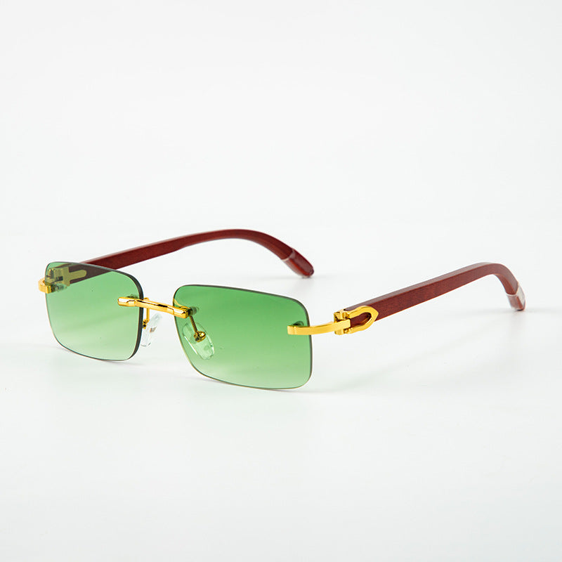 Fashion Frameless Wooden Temple Sunglasses