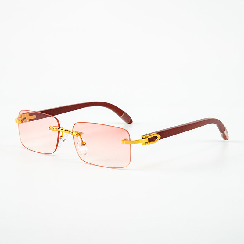 Fashion Frameless Wooden Temple Sunglasses
