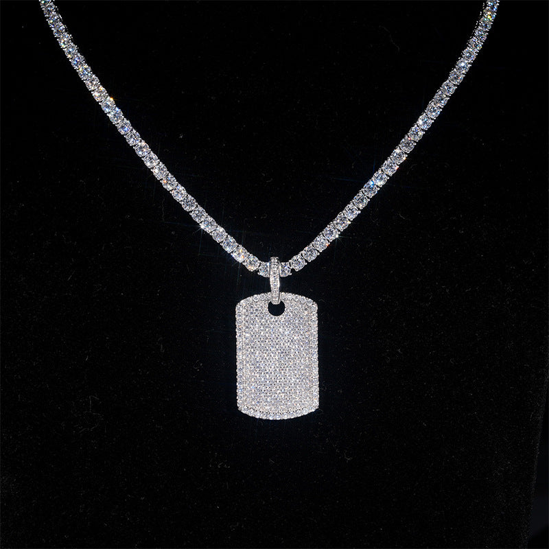 Moissanite Hip Hop Rectangular Pendant