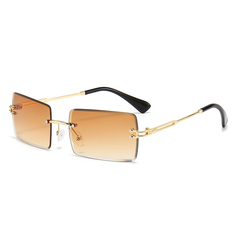 New Frameless Cutaway Square Sunglasses