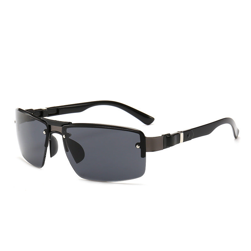 Sleek Half-Rim Sunglasses for Bold Style