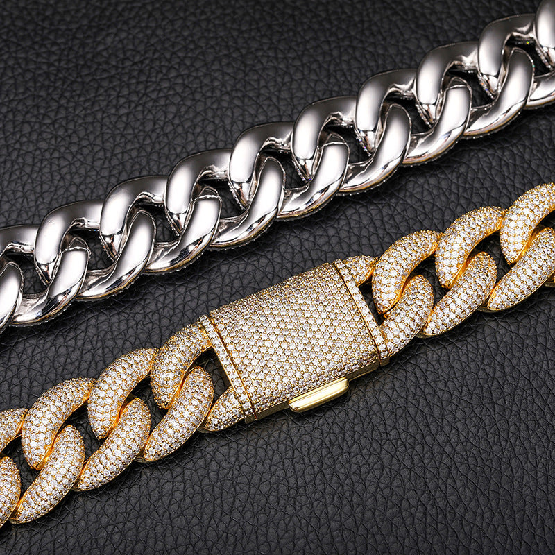 20mm Moissanite Pave 5-row Diamond Cuban Chain