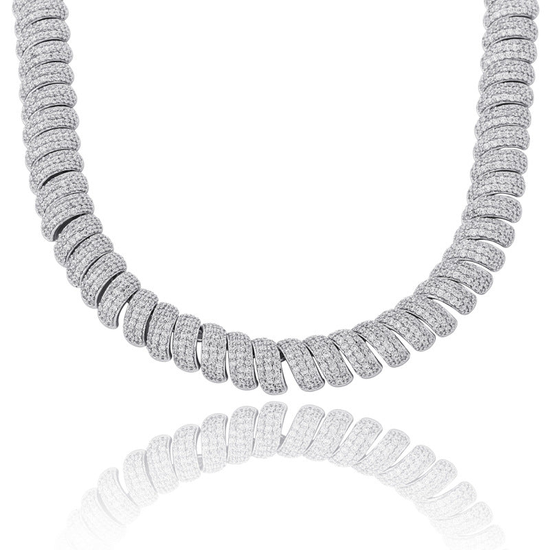 10mm Moissanite Ice Crystal Hemp Rope Chain