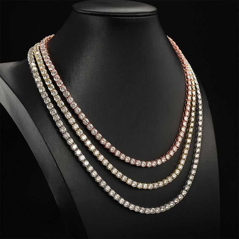 Custom Ice Out Jesus Cross Pendant 5mm Tennis Chain