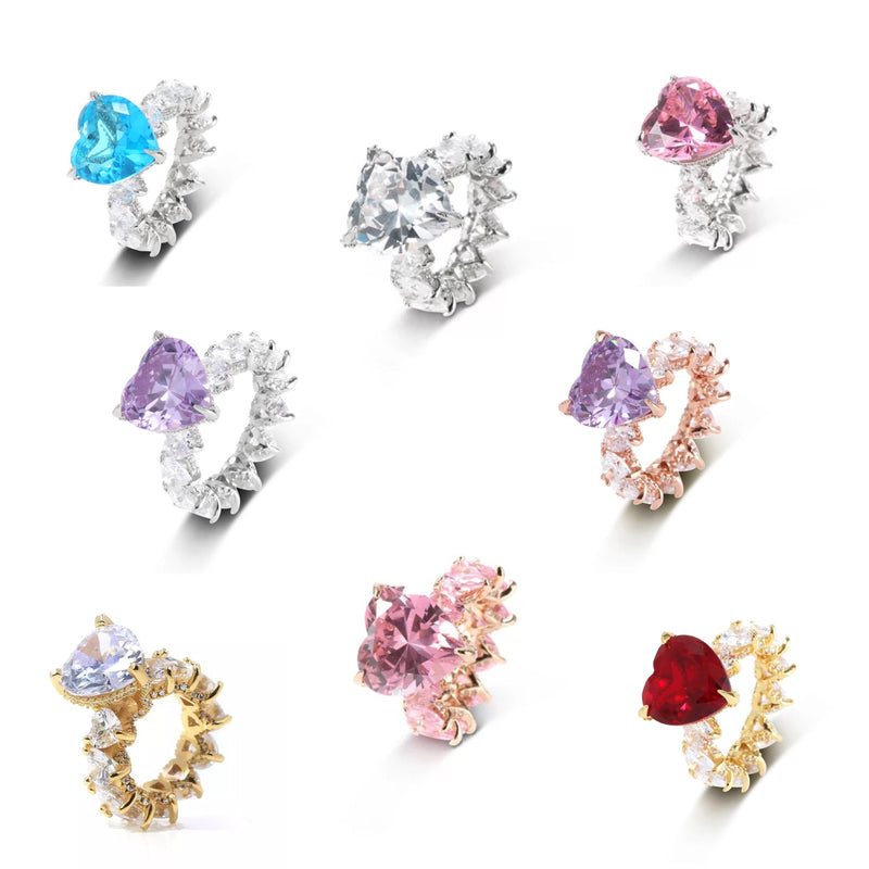 Colorful Heart Queen Ring