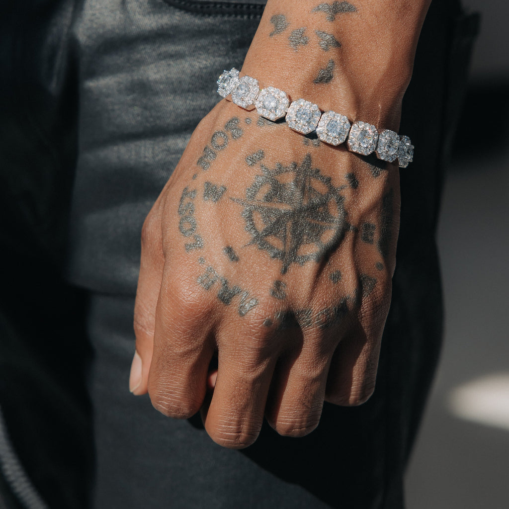 Clustered Tennis Moissanite Bracelet For Men