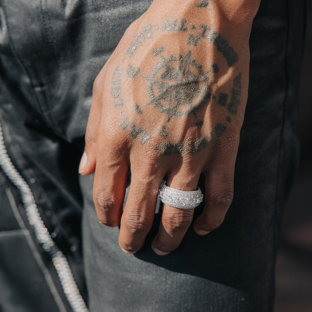 Moissanite Layered Diamond Ring White Gold