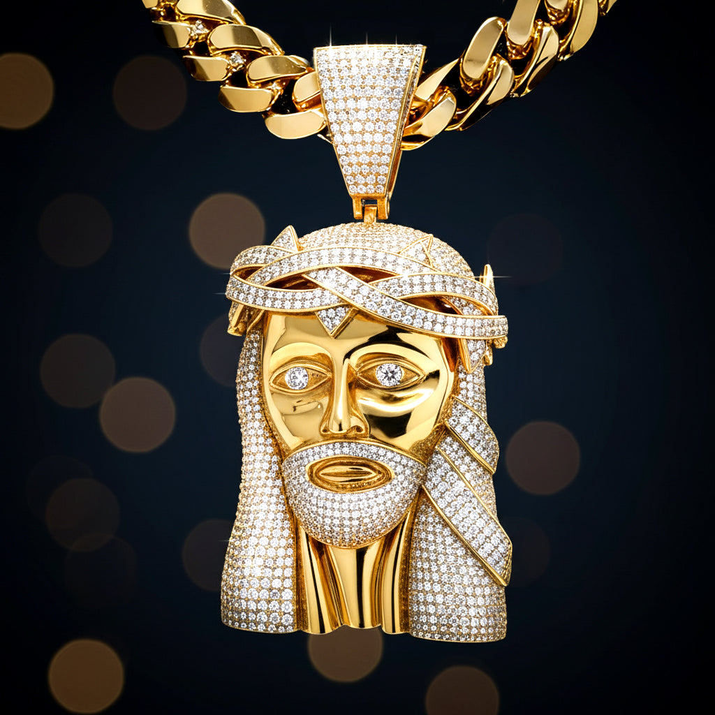 Ultimate Iced-Out Jesus Piece Pendant Set【A02】