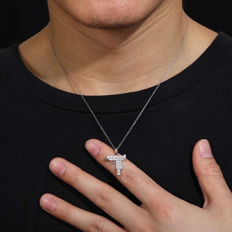 S925 Moissanite Uzi Charge Pendant Necklace