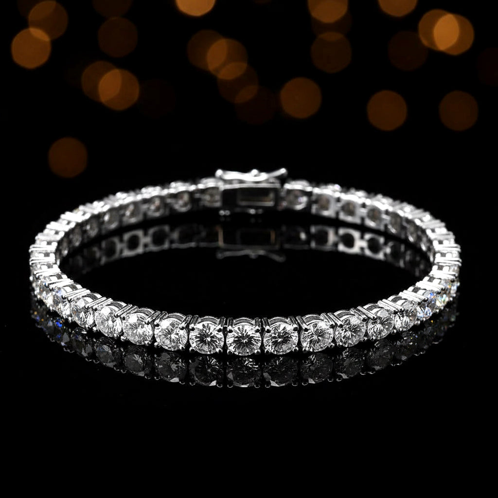 5MM Wide Classic Iced-Out Tennis Bracelet【A16】