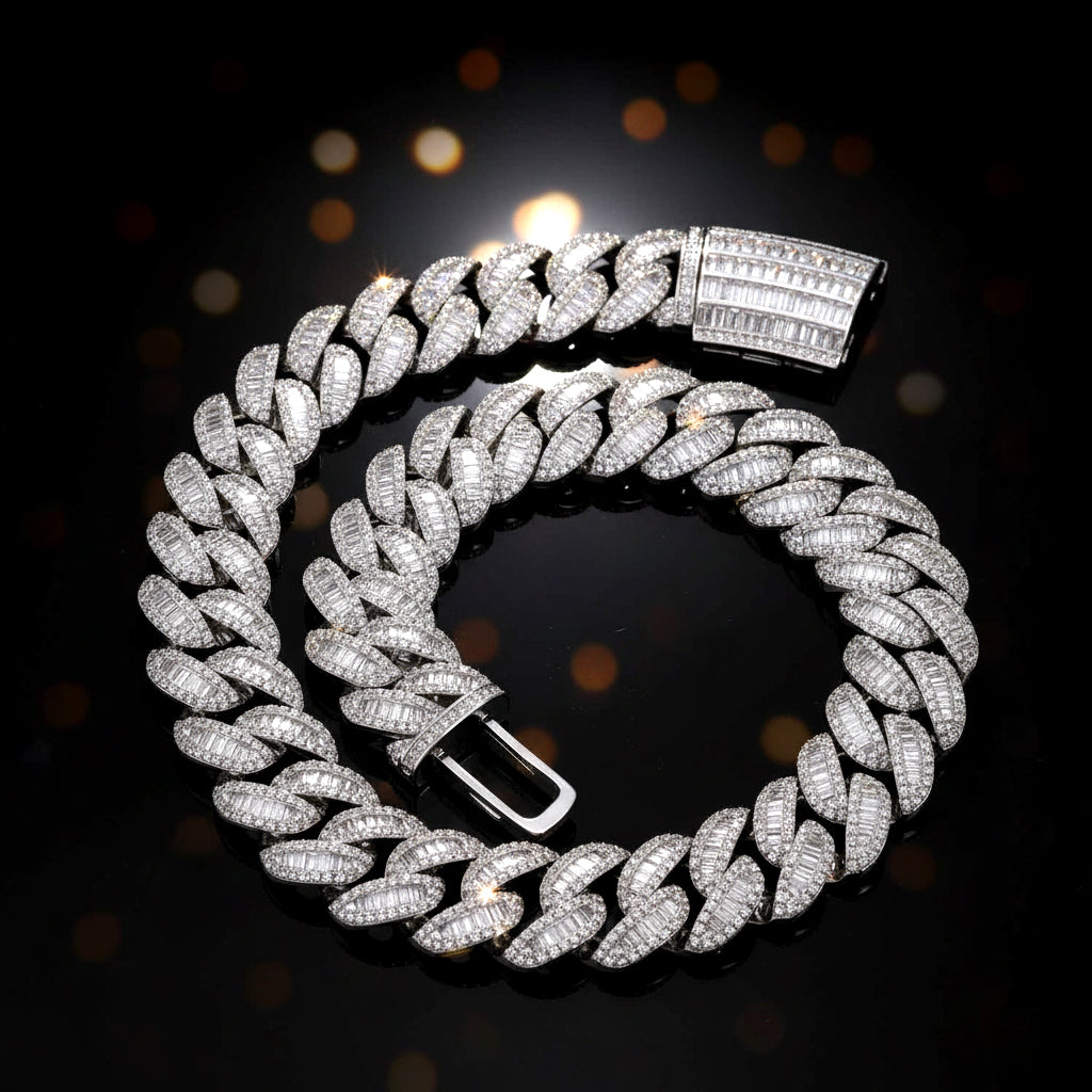 20mm Baguette Drip Hip-hop Cuban Chain【A25】