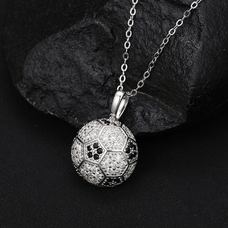 S925 Moissanite Football Pendant Necklace