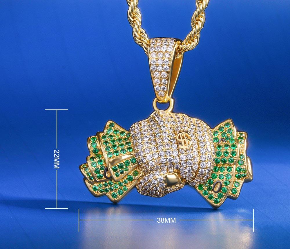 Hip Hop | Iced Out "Holding Dollars" Pendant