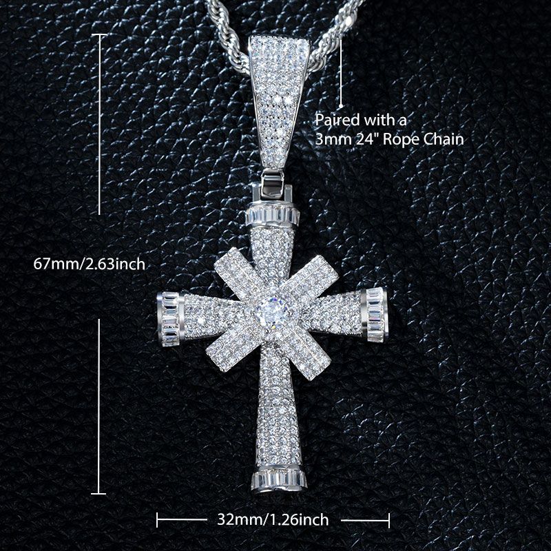 Street Style | Rotatable Cross Iced Out Pendant