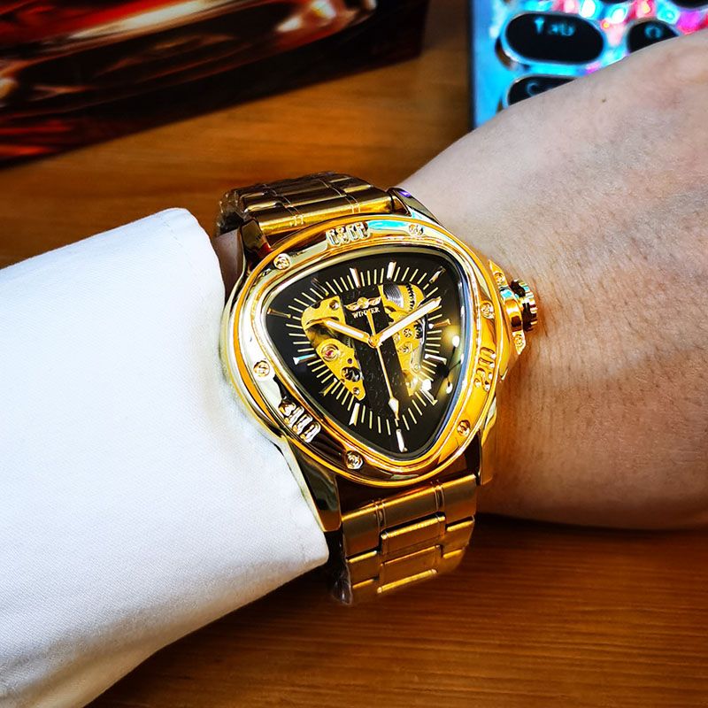 Triangle Skeleton Mechanical Automatic Sport Watch