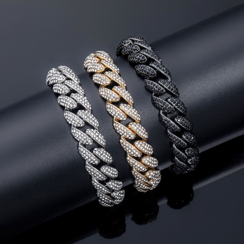 12mm Moissanite Micro Paved Cuban Bracelet