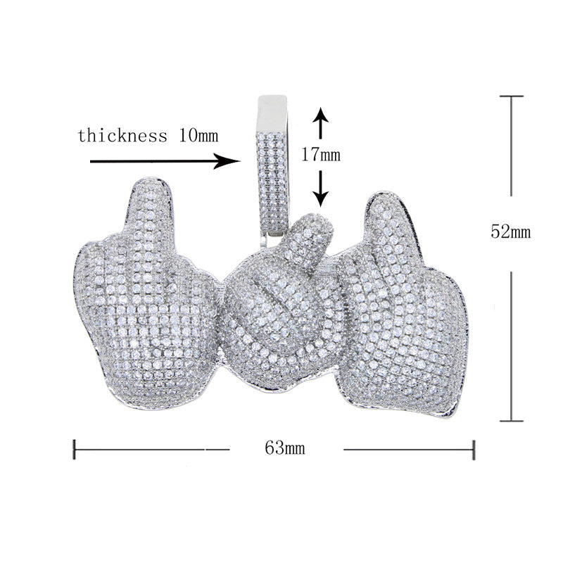 Ice Palm Gesture Moissanite Pendant