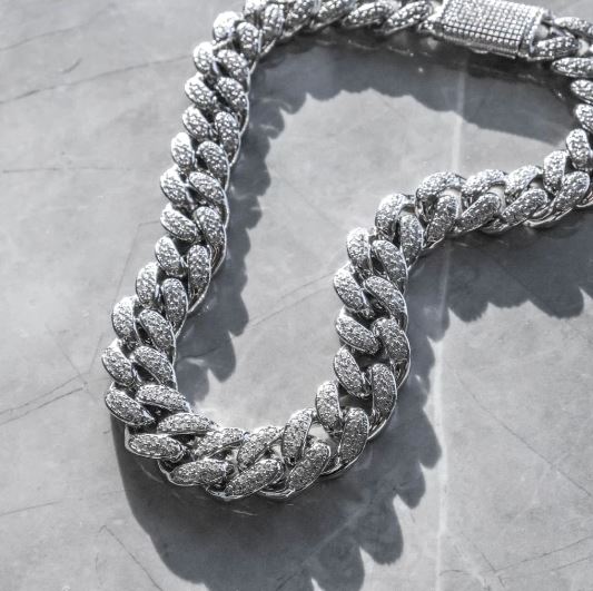 19mm Ice Out Cuban Chain - Silver Plated