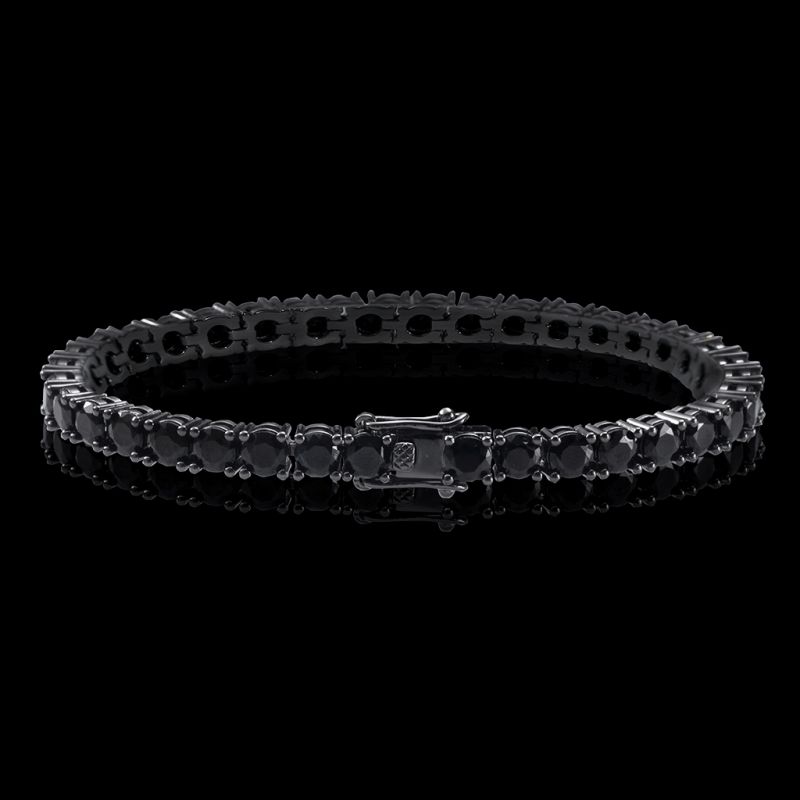 5mm Black Moissanite Tennis Bracelet in Black Gold