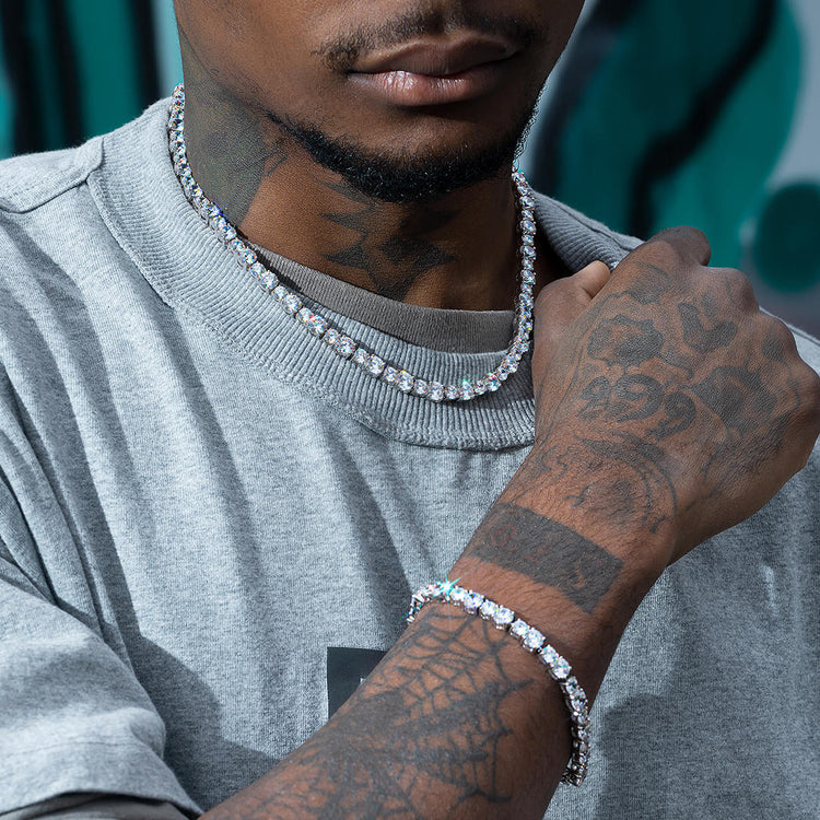 Mixed Size 6mm x 5mm  Moissanite Tennis Bracelet