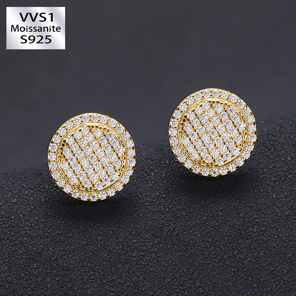 S925 & VVS Moissanite Round Earrings