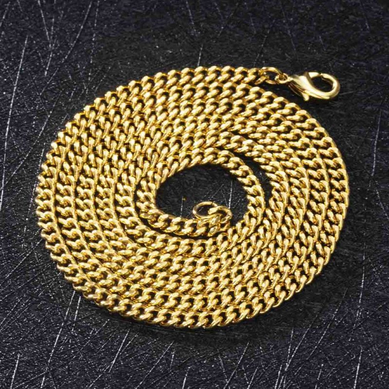 3mm Cuban Chain in Gold