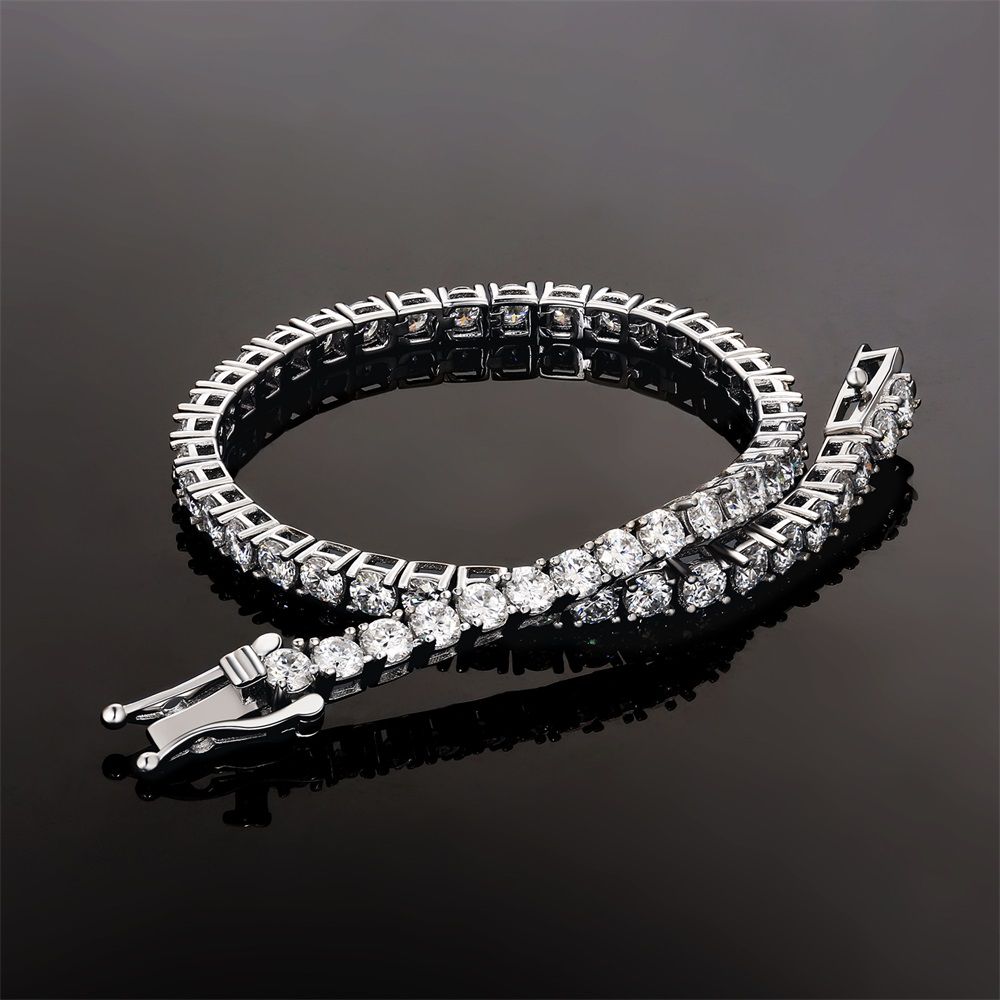 5 Carats 3mm VVS1 Moissanite White Gold Tennis Bracelet