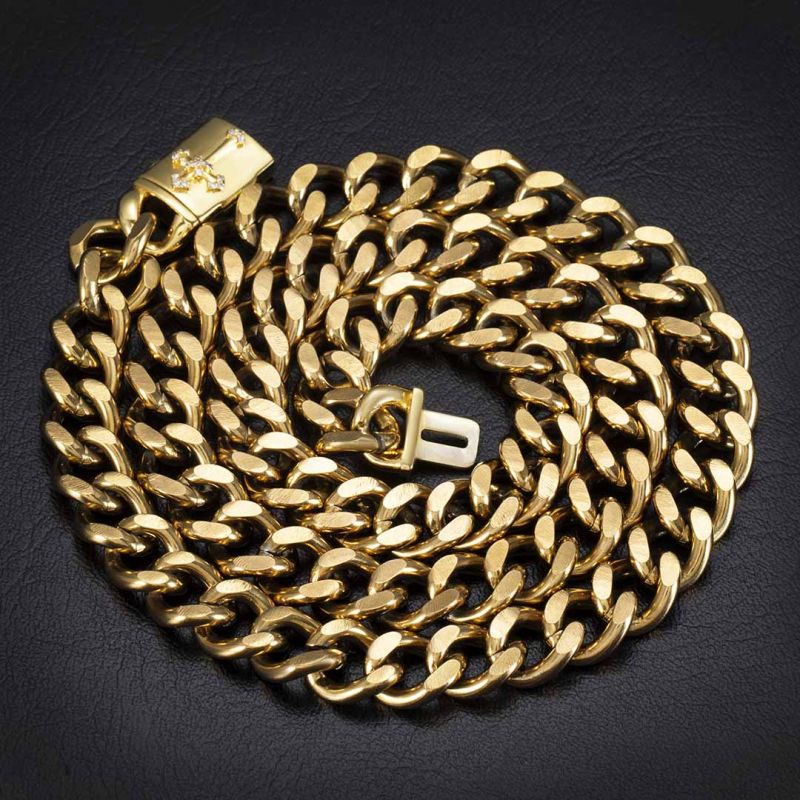 10mm Cross Box Buckle Cuban Chain