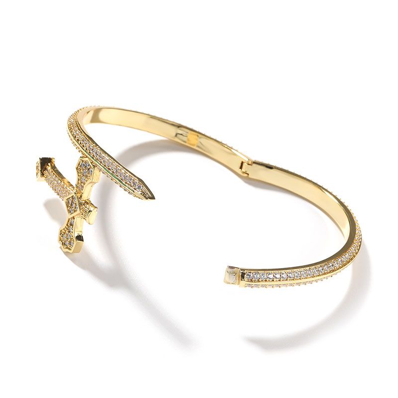 Iced Sword Bangle Moissanite Bracelet