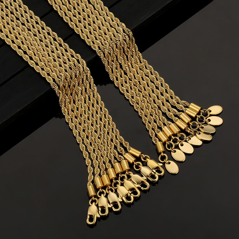 6mm Rope Bracelet in Gold