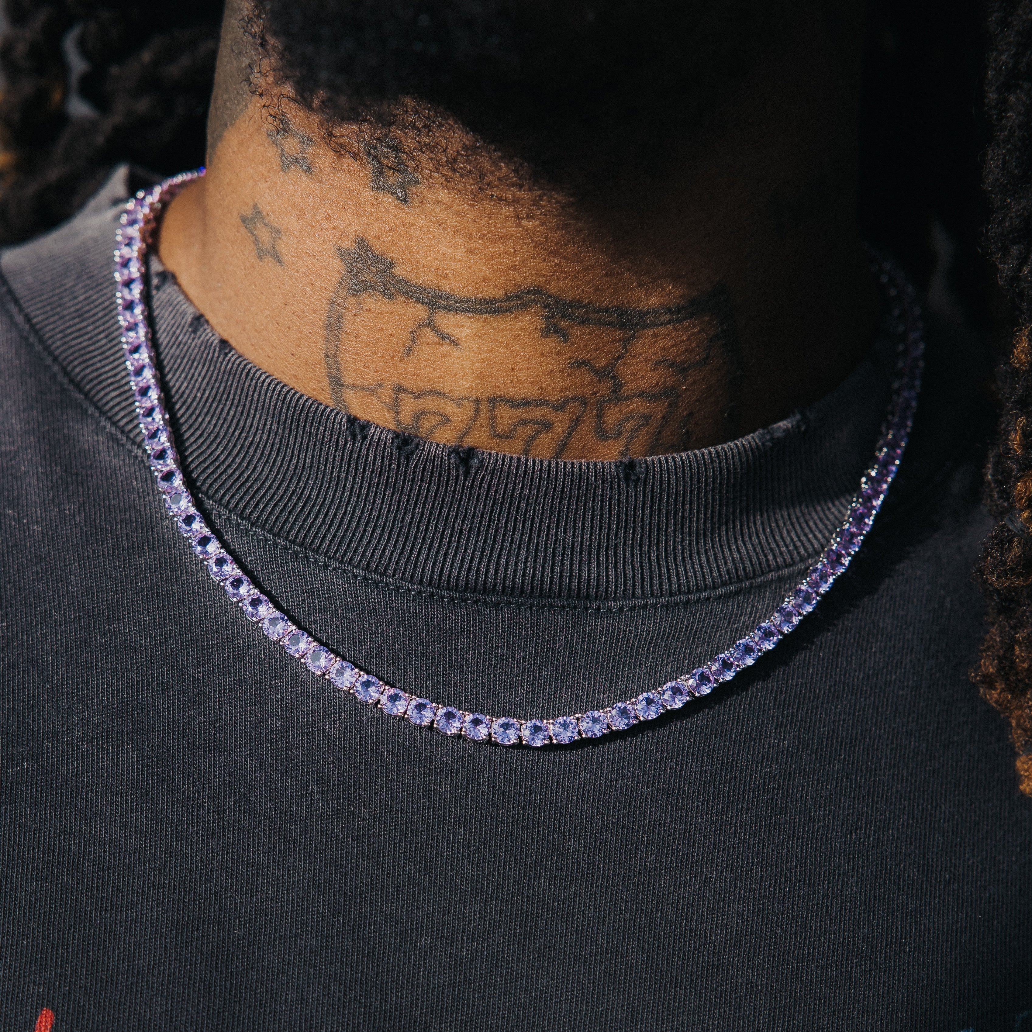 S925 4mm Moissanite Purple Tennis Chain