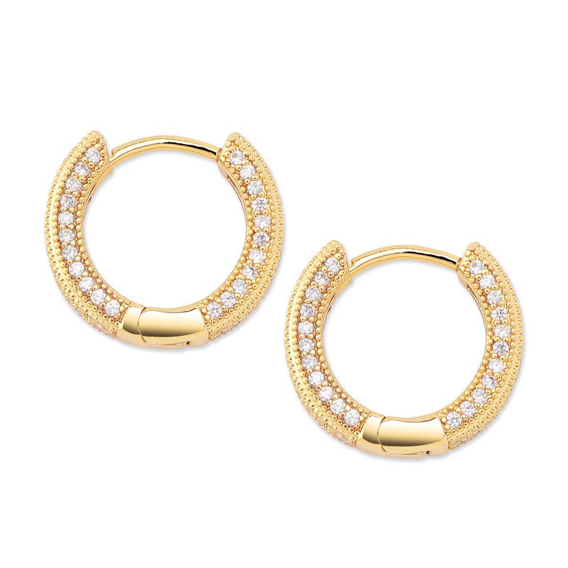 Moissanite Iced Hoop Earring