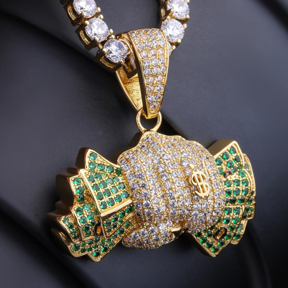 Hip Hop | Iced Out "Holding Dollars" Pendant
