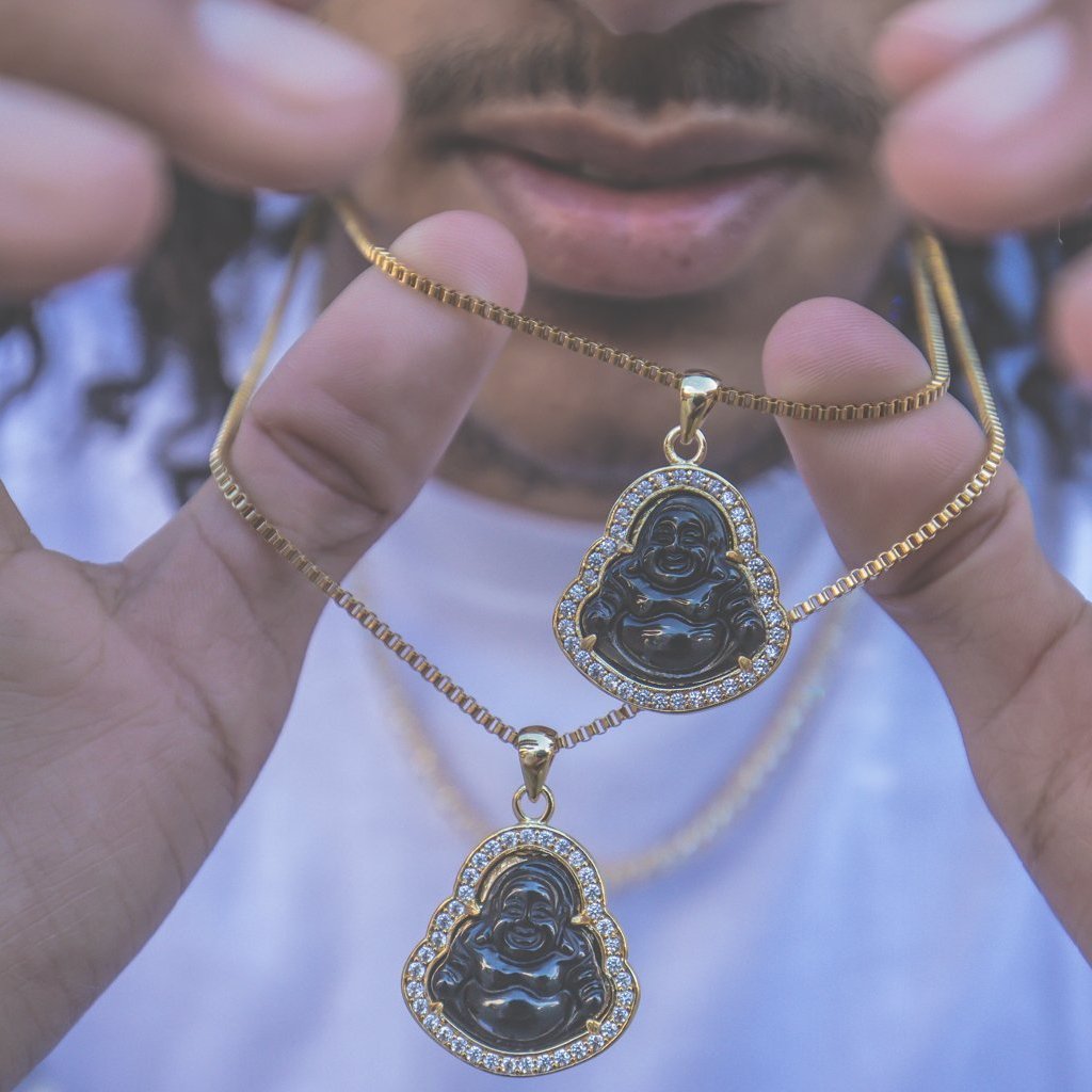 Street Style | "Black Buddha" 18k Gold Plated Pendant